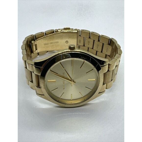 Michael Kors Slim Runway MK3179 Women's Gold Tone Analog Dial Wrist Watch JNA650 - Picture 5 of 11